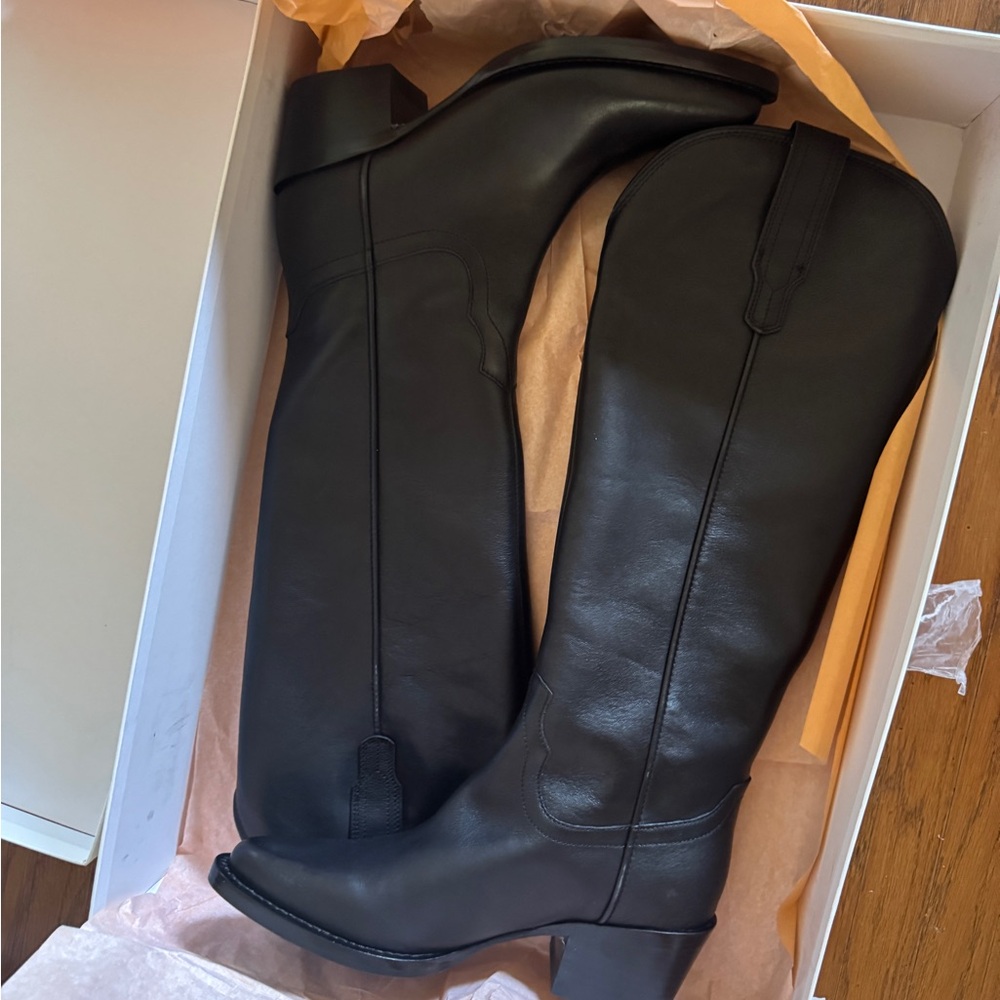 Quince Italian leather tall western boots - Picture 3 of 6